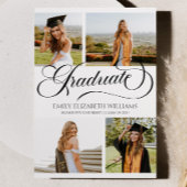 Elegant Custom Afbeelding Photo Collage Afstuderen Aankondiging