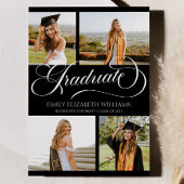 Elegant Custom Afbeelding Photo Collage Afstuderen Aankondiging