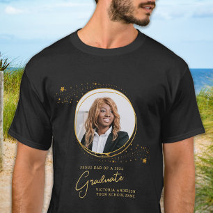Elegant Custom Afstuderen Foto Goud Afstuderen T-shirt