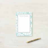 Elegant Custom Baby Blue White Tropische bladeren Post-it® Notes (Op bureau)