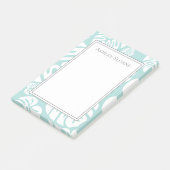 Elegant Custom Baby Blue White Tropische bladeren Post-it® Notes (Schuin)