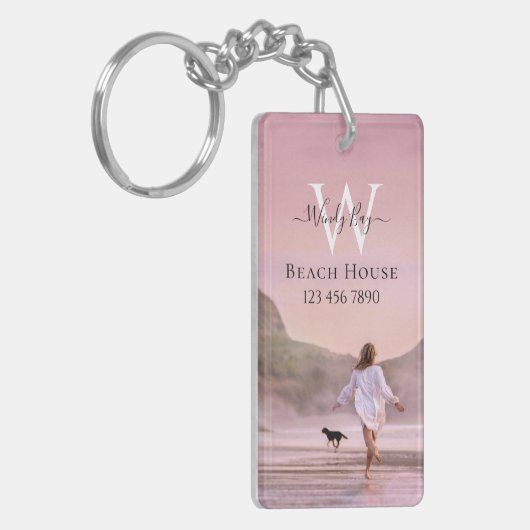 Elegant Custom Beach House Sleutelhanger (Voorkant Links)