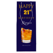 Elegant Custom Birthday Celebration Wine Gift Bag Wijn Cadeautas (Achterkant)
