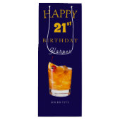 Elegant Custom Birthday Celebration Wine Gift Bag Wijn Cadeautas (Voorkant)