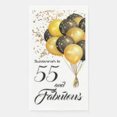 Elegant Custom Birthday Gold Confetti Black Tekst Servet (Voorkant)