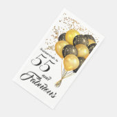 Elegant Custom Birthday Gold Confetti Black Tekst Servet (Hoek)