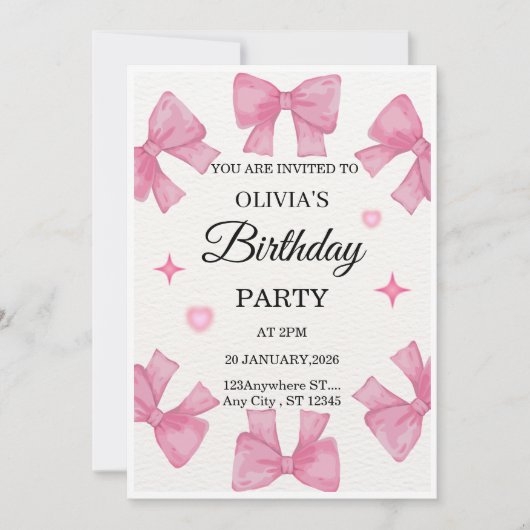 Elegant Custom Birthday Invitation | Modern Person Kaart (Voorkant)