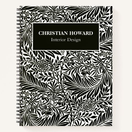 Elegant Custom Black and White Pattern Kantoor Notitieboek (Voorkant)