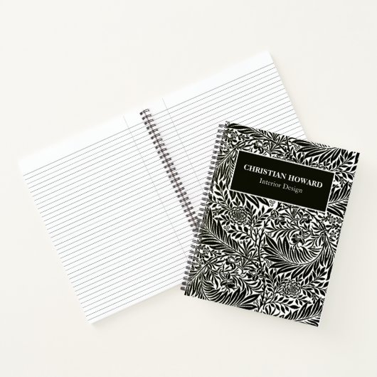 Elegant Custom Black and White Pattern Kantoor Notitieboek (Binnen)