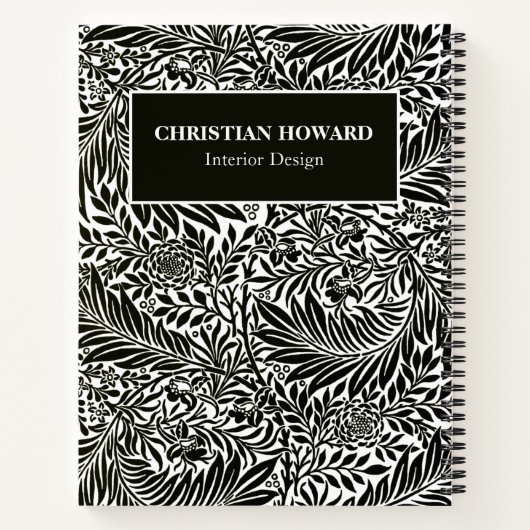 Elegant Custom Black and White Pattern Kantoor Notitieboek (Achterkant)