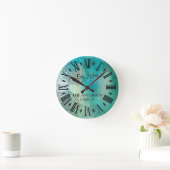 Elegant Custom Blauwgroen Blue Mandela Ronde Klok (Huis)