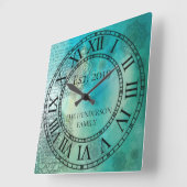 Elegant Custom Blauwgroen Blue Mandela Vierkante Klok (Hoek)