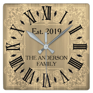 Elegant Custom Blauwgroen Blue Victoriaans Lace Vierkante Klok