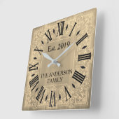 Elegant Custom Blauwgroen Blue Victoriaans Lace Vierkante Klok (Hoek)