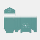 Elegant Custom Blauwgroen Bruiloft Hart Favor Box Bedankdoosjes (Uitgevouwen)