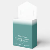 Elegant Custom Blauwgroen Bruiloft Hart Favor Box Bedankdoosjes (Geopend)