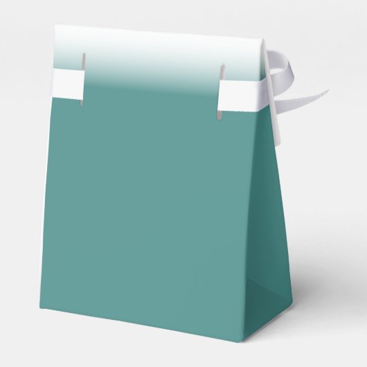 Elegant Custom Blauwgroen Bruiloft Hart Favor Box Bedankdoosjes (Achterkant)