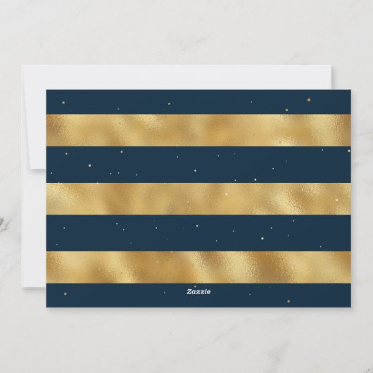 Elegant Custom Blue- en Gold Foil-kerstkaarten Feestdagenkaart (Achterkant)
