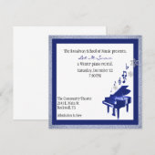 Elegant Custom Blue Piano Innovation Kaart (Voorkant / Achterkant)