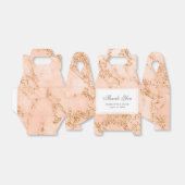 Elegant Custom Blush Roze en Gouden Marmer Bedankdoosjes (Uitgevouwen)