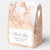 Elegant Custom Blush Roze en Gouden Marmer Bedankdoosjes (Geopend)