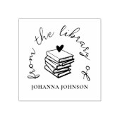 Elegant Custom Books Heart From The Library Book Rubberstempel (Afrduk)