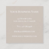 Elegant custom brown gold stripes Business Card Vierkante Visitekaartje (Achterkant)