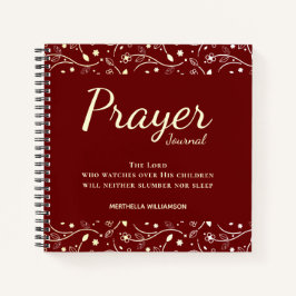 Elegant Custom Burgundy Floral Prayer Journal Notitieboek