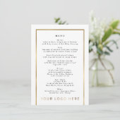 Elegant Custom Business Logo Gold Lijst Menu (Staand voorkant)