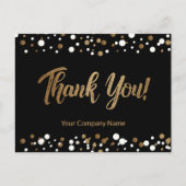 Elegant Custom Business Name Black Gold Hartelijk  Briefkaart (Voorkant)