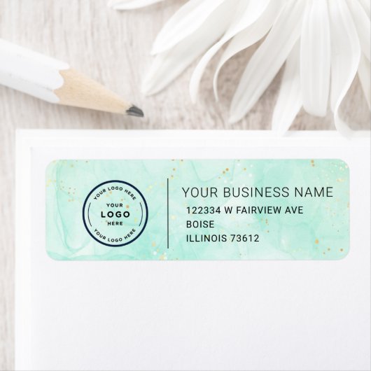 Elegant Custom Business Return Address Labe Etiket (Insitu)