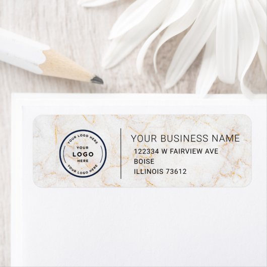 Elegant Custom Business Return Address Labe Etiket (Insitu)