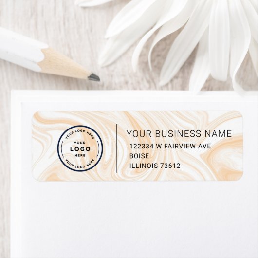 Elegant Custom Business Return Address Labe Etiket (Insitu)