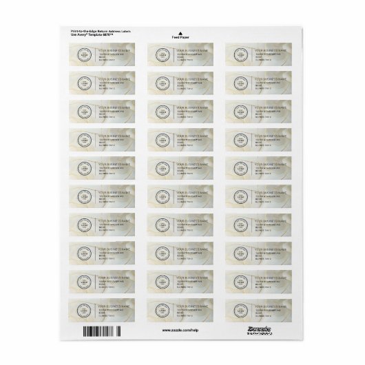 Elegant Custom Business Return Address Label (Full Sheet)