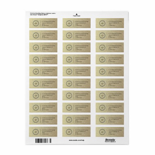 Elegant Custom Business Return Address Label (Full Sheet)