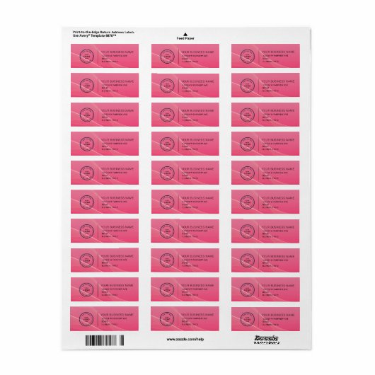 Elegant Custom Business Return Address Label (Full Sheet)