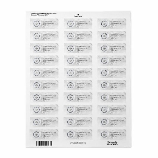 Elegant Custom Business Return Address Label (Full Sheet)