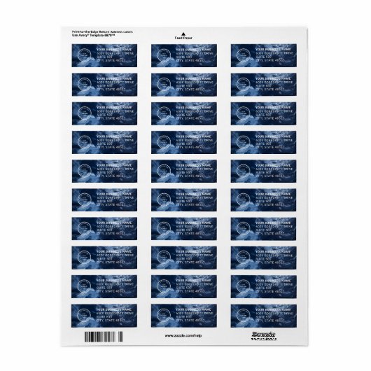 Elegant Custom Business Return Address Label (Full Sheet)