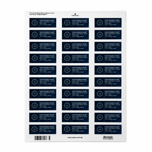 Elegant Custom Business Return Address Label (Full Sheet)