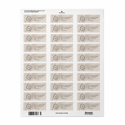 Elegant Custom Business Return Address Label (Full Sheet)