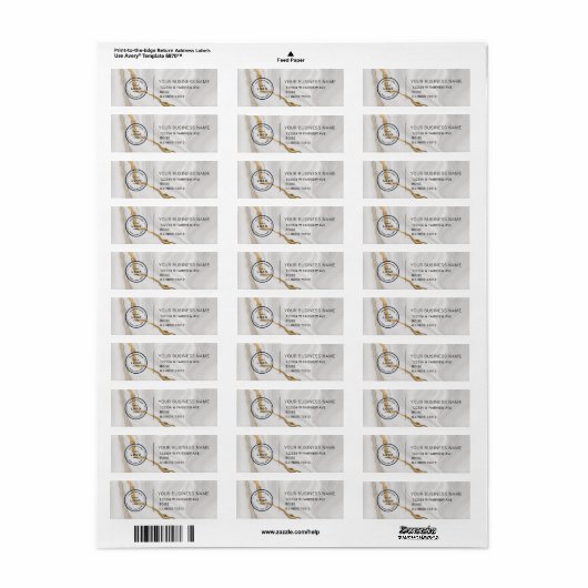 Elegant Custom Business Return Address Label (Full Sheet)