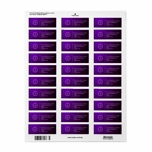 Elegant Custom Business Return Address Label (Full Sheet)
