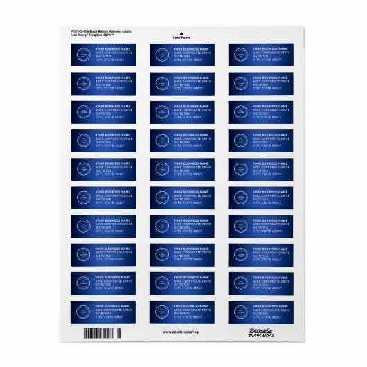 Elegant Custom Business Return Address Label (Full Sheet)