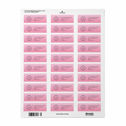 Elegant Custom Business Return Address Label (Full Sheet)