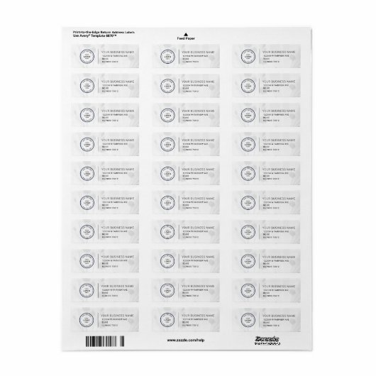 Elegant Custom Business Return Address Label (Full Sheet)