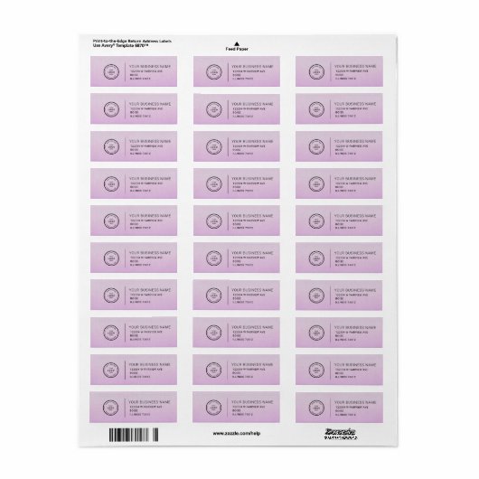 Elegant Custom Business Return Address Label (Full Sheet)
