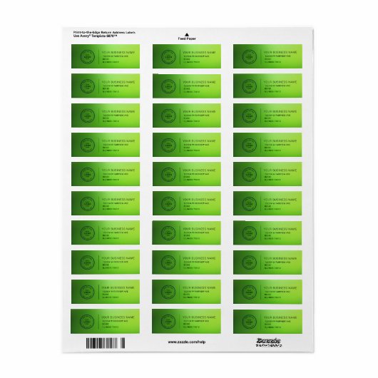Elegant Custom Business Return Address Label (Full Sheet)
