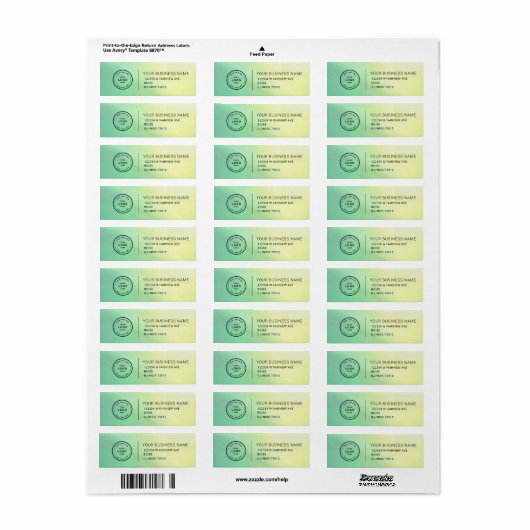 Elegant Custom Business Return Address Label (Full Sheet)