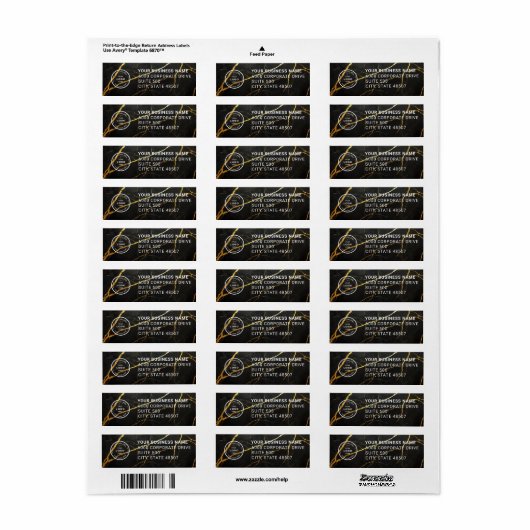 Elegant Custom Business Return Address Label (Full Sheet)