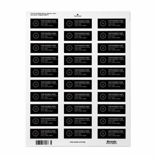 Elegant Custom Business Return Address Label (Full Sheet)